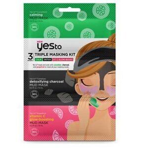 Yes To Triple Masking Kit: Cucumber, Charcoal, Grapefruit